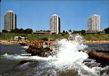 Eforie Nord Romania Beach view vintage postcard c812