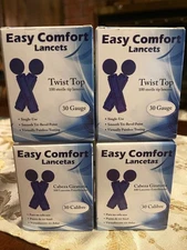 4 packs Easy Comfort Lancets Twist Top 30 Gauge 100 Count Boxes For Virtually Pa