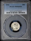 1941 10C Mercury Dime PCGS MS66FB