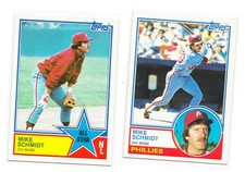 1983 Topps Baseball  Mike Schmidt 2 Card Lot #300 & #399 Phillies