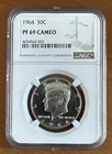 1964 Kennedy Silver Half Dollar 50C Proof NGC PF 69 CAMEO