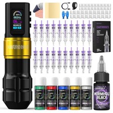 Wormhole Tattoo Gun Wireless Kit Professional Rechargeable...
