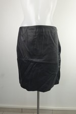 Valentino Boutique Black Leather Mini Skirt, Size 46 / 32, Vintage