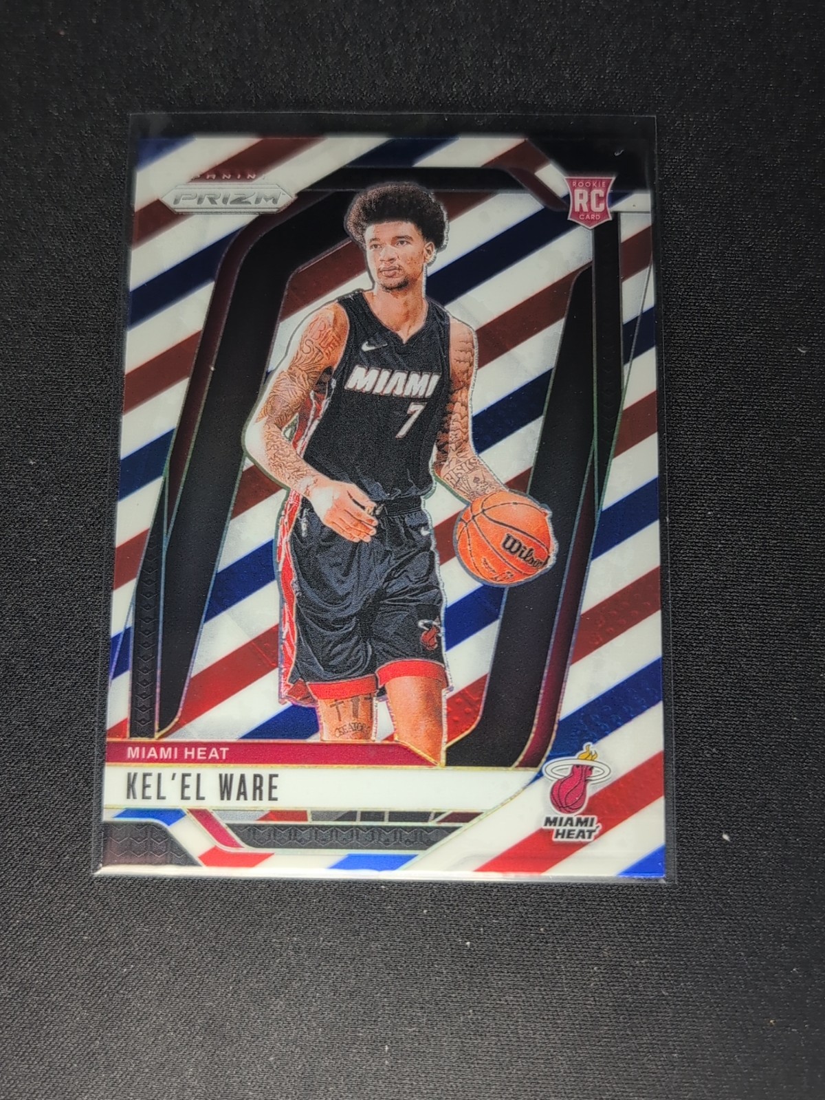 2024-25 Panini Prizm Kel'el Ware #248 Red White Blue (RC) Rookie Miami Heat
