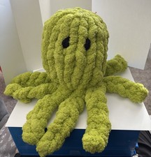 Handmade Crochet Plush Octopus Green Medium Stuffed Animal