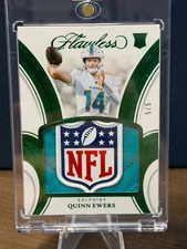 2025 Flawless Quinn Ewers Rookie Patch NFL Shield Bookend 5/5 RP-QES Dolphins