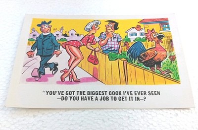 Vintage freche Küste Postkarte Sunny Pedro Comic Humor 60er 245 größter Schwanz
