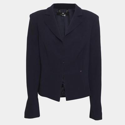 Blazer Elisabetta Franchi dunkelblau Stretch Krepp L
