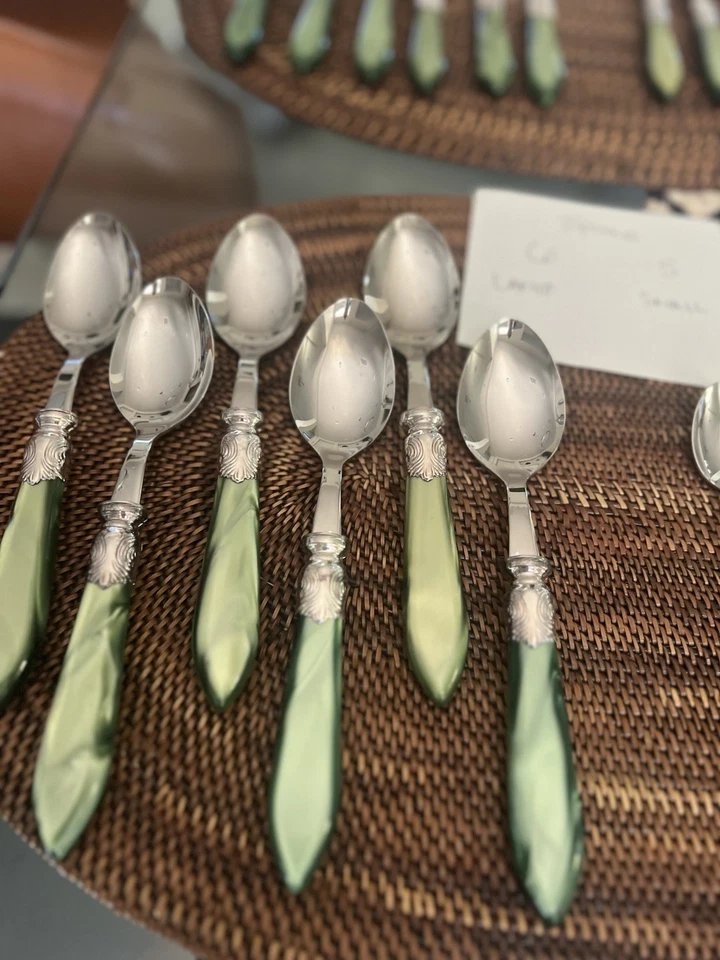 Juego de cubiertos sable parís 32 piezas jardín verde napoleón descontinuado raro Foto 3 de 4