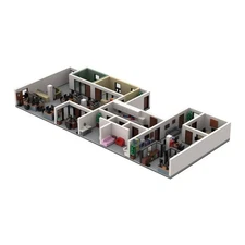 Hot Sale Office Building Scene Model 2078 Pieces Building Toys Set