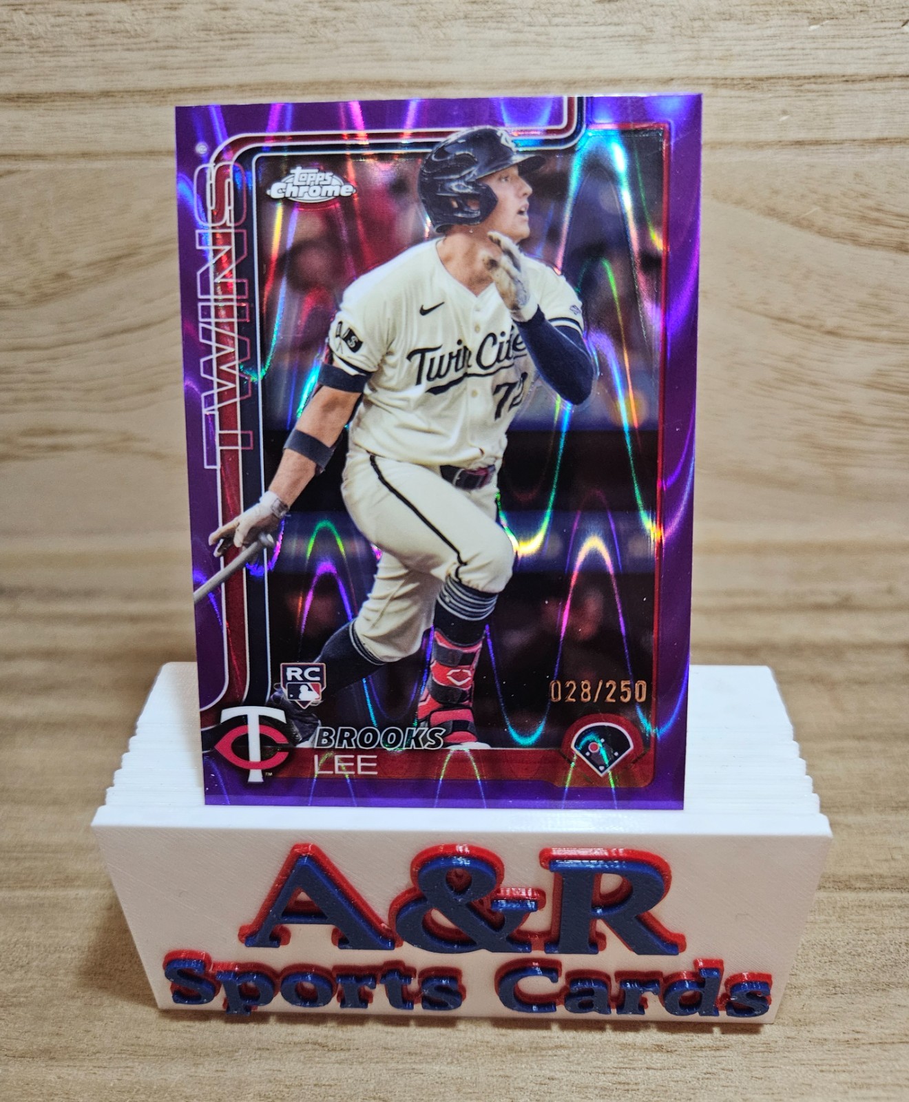 2025 Topps Chrome Baseball - Brooks Lee RC #234 Purple Raywave Refractor #28/250