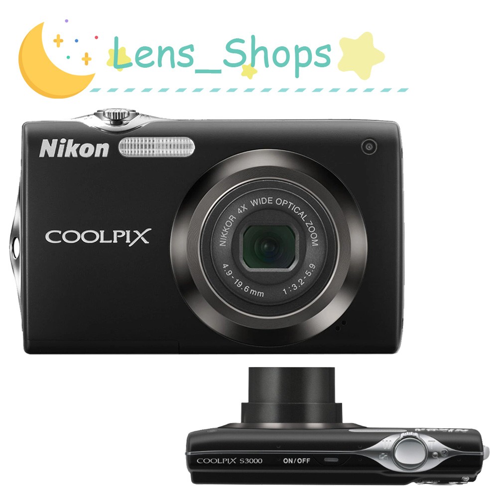Nikon COOLPIX S3000 CCD Digital Camera Black 12MP 4x Optical Zoom