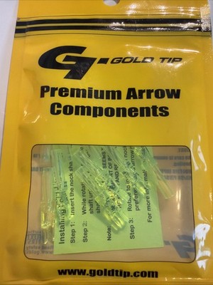 Gold Tip Premium Arrow Comp. Nock .204 Accu-Tough Flo Green -1pk of 12pcs-New