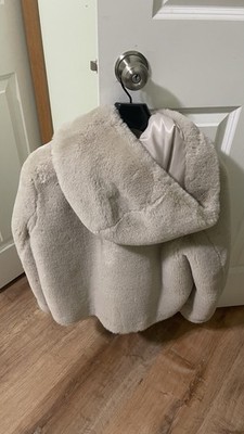 Sandro Hooded Faux Fur Jacket Free Size