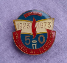 Vintage Focsani High School Romania Commemorative Badge 1923-1973