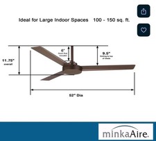Minka Aire Roto Ceiling Fan, Oil Rubbed Bronze - F524-ORB