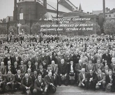 United Mine Workers UNION Photograph JOHN L. LEWIS UMWA Vtg 40s Panoramic View