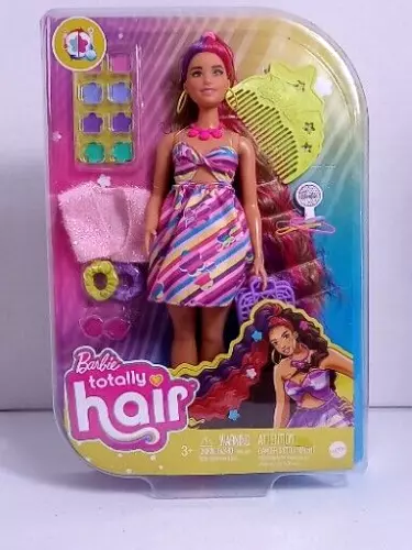 Barbie Totally Hair Doll Flower Themed With 8.5" Hair  & 15 Styling Accessories