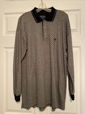 Vtg Duck Head Long Sleeve Polo Adult XL Blue Beige Classic 90s Men Knit Cotton