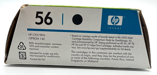 Genuine HP 56 TWIN-PACK Black Ink Cartridges OEM (Exp 04 2008 ) NIB Sealed - Picture 4 of 7