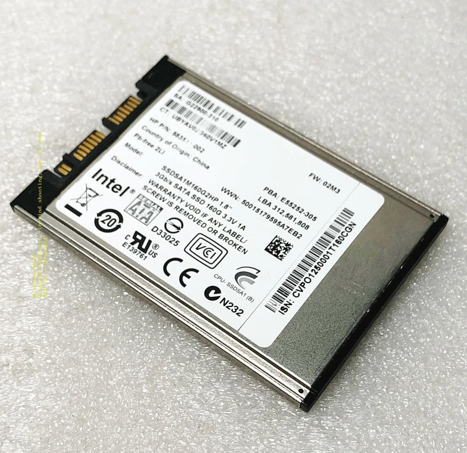 Intel 160GB SSDSA1M160G2HP 1.8 inch 598782-001 600464-001 583511-001 Micro-SATA - Image 4 of 4