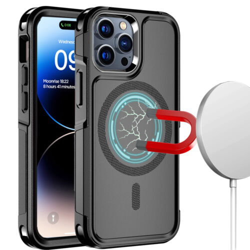 Fr iPhone 14 Pro Max/14 MagSafe Case Shockproof Heavy Duty Rugged Magnetic Cover - Picture 23 of 28