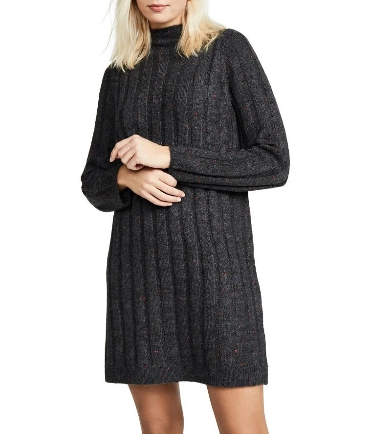 NEW Madewell Donegal Ribbed Mock Neck Sweater Dress Size M Long
