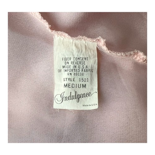 Vintage Indulgence Lingerie Dress 70s Pink Satin Lace Slip - Size Medium - Picture 10 of 11