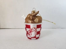 Glass Christmas Ornament Fried Chicken Bucket Father Son Gift