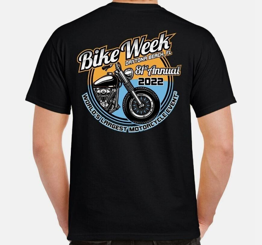 81st Bike Week 2022 Daytona Beach T-Shirt Men's M Short Sleeve Motorcycle Tee
