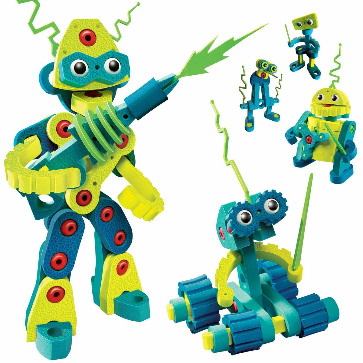 Bloco Robot Invasion STEM Toy 5 DIY 3D Interlocking Foam Building