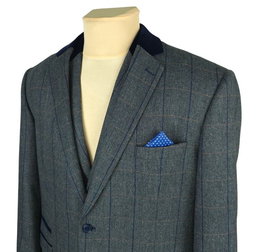 Marc Darcy DX7 Mens Charcoal 3 Piece Tweed Suit Jacket 48R / Pants 40 in - Picture 6 of 24