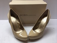Bcbg Generation Paeyton Pumps Stiletto Platform Patent Leather Heels Neutral 9.5