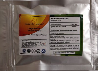 Pygeum Bark Extract Powder 30:1, Pure & High Quality 