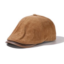Unisex Men Women Retro Gatsby Cap Corduroy Ivy Flat Hat Golf Beret Solid Fashion