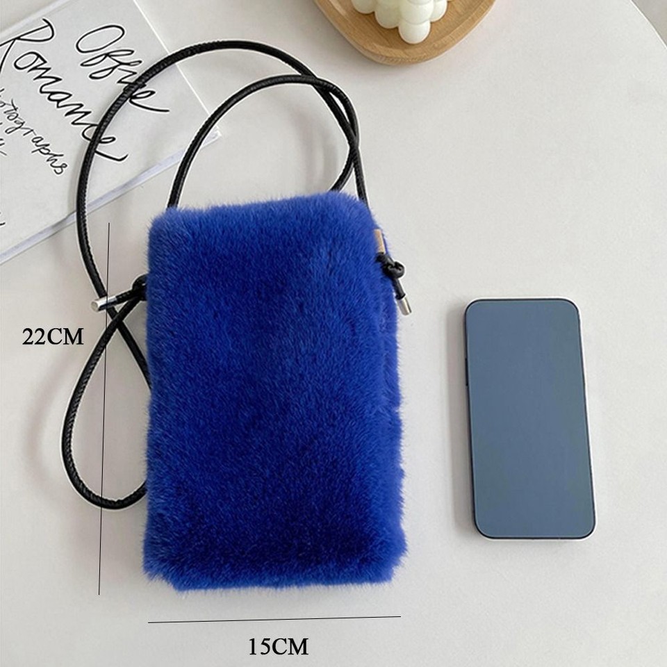 Faux Fur Cute Handbags Crossbody Bag Shoulder Messenger Bag Mini Phone