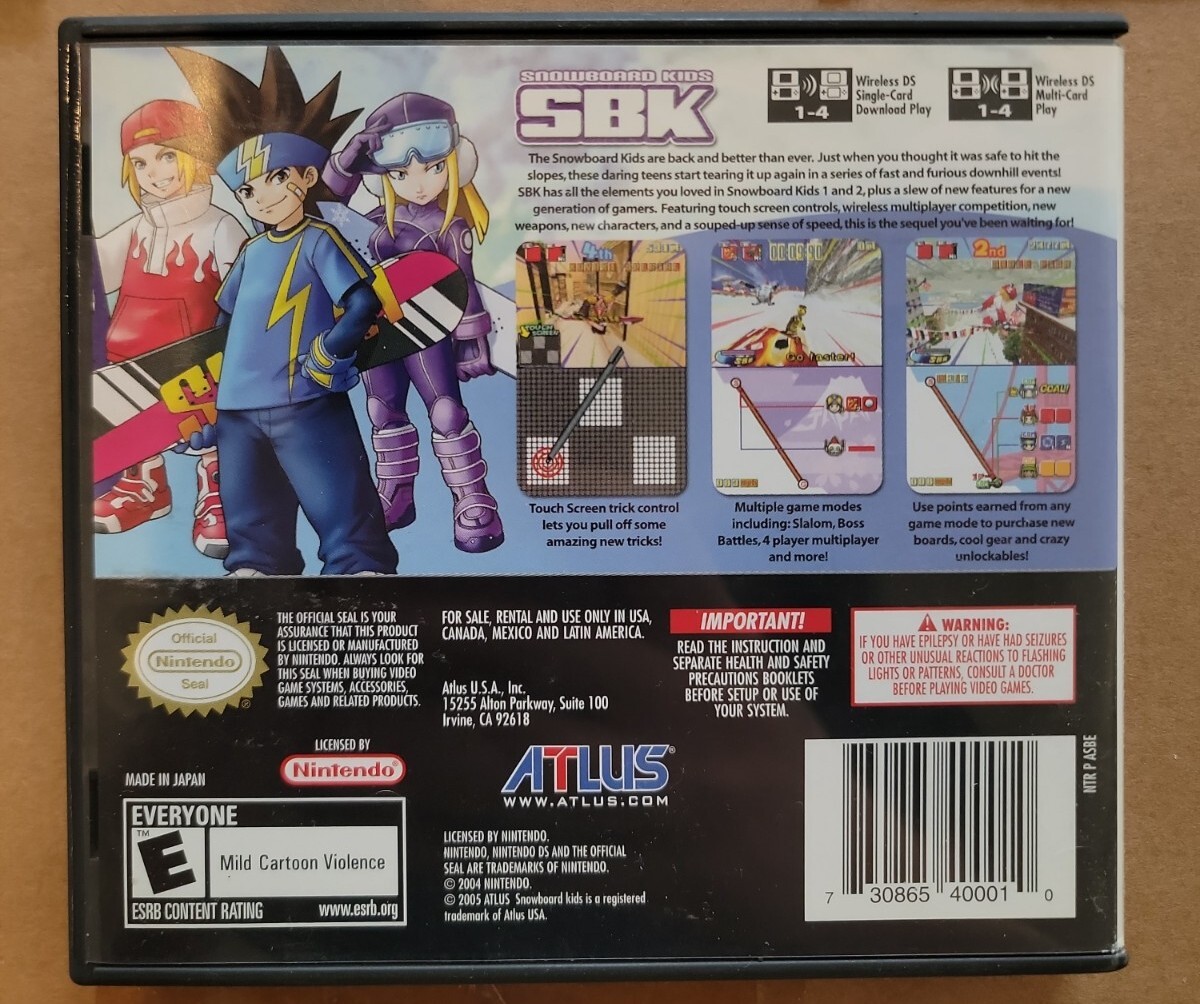 SBK - Snowboard Kids - Nintendo DS Complete | eBay