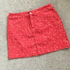 Vineyard Vines Red Fine Corduroy Nautical Theme Print Skirt NWOT - B