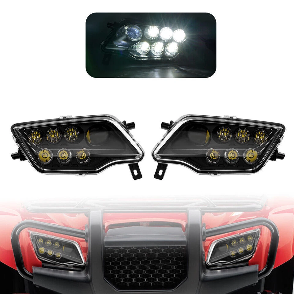 Faros LED negros haz alto-bajo para Honda Rancher 420 Foreman 500/Rubicon 14-19 Foto 2 de 4