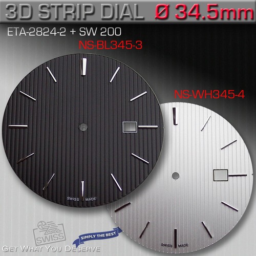 DIAL, ETA 2824-2 + SW 200, Ø 34.5 MM, PINE STRIPE BLACK or SILVER - 第 1/4 張圖片