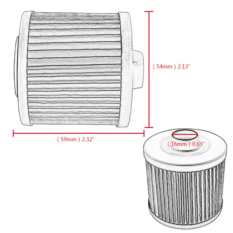 Uniform Pleat Motorcycle Oil Filter Paper For Yamaha XVS650 V Star Custom Yellow - Imagem 3 de 4