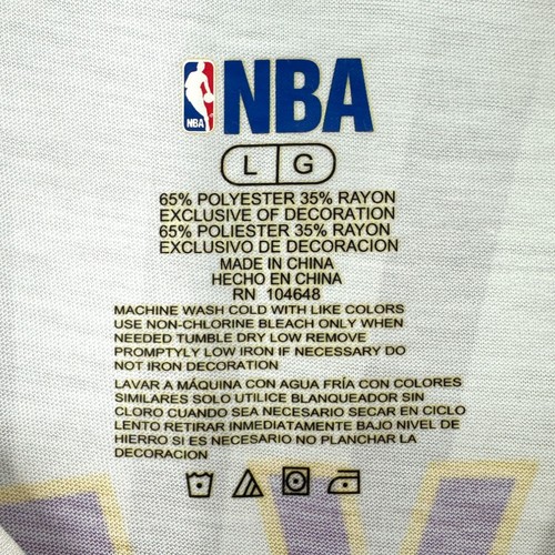 NBA Kobe Bryant #24 Large LA Lakers Allover Print Crewneck Short Sleeve T-Shirt - Picture 3 of 3