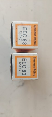 1960 / 2X 12AX7/ECC83 Oiginal Telefunken Diamond Nos Nib New Smoth Plate 17mm - Afbeelding 2 van 9
