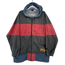 RARE Vintage 90s Nike Color Block Swoosh Windbreaker Jacket Swoosh Patch Sz L