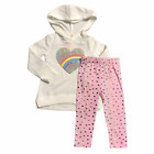 Btween Baby Girls Fleece Hoodie & Leggings Outfit Set Size 12-24M Pink Multico