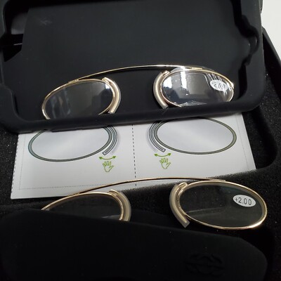 2 Pairs Emergency Nose Rest Reading Glasses, with Case and Phone Case - +.200