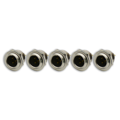mini xlr male connector plug 3 4 5 pin socket 5lot silver for microphone cable