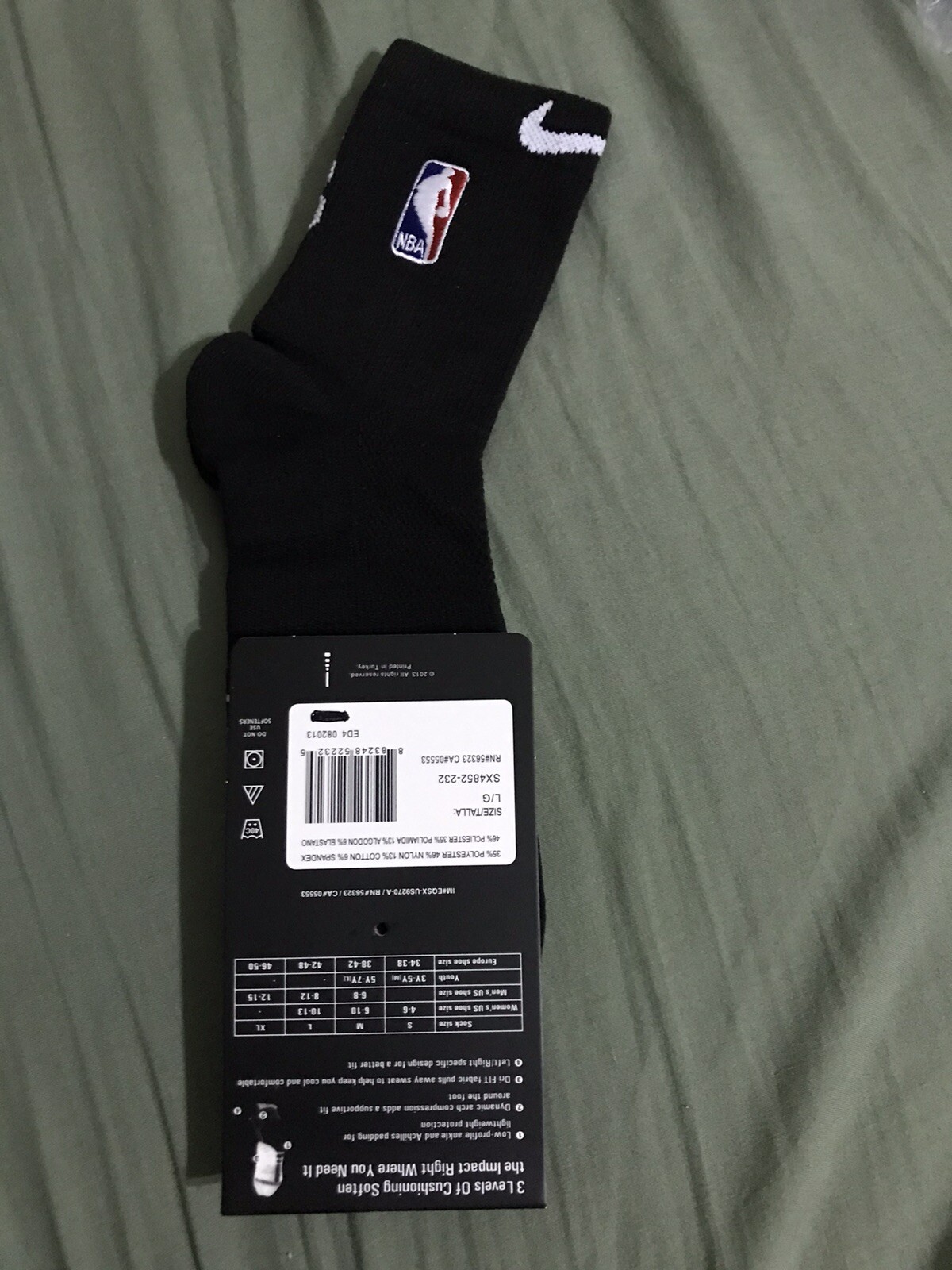 Nike NBA Basketball Ankle Socks Large Black eBay
