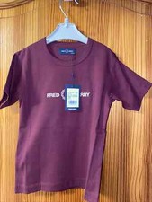 Image of FRED PERRY T-SHIRT NEW TAGS AGE 2-3 YEARS SHORT SLEEVED TWANY PORT RED