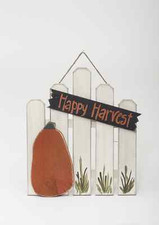 Fall Home Decor "Happy Harvest" Hanging Fence- Amish Made in USA